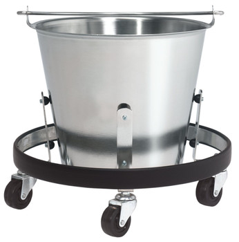 Stainless Steel Kick Bucket with Casters, 13 qt.