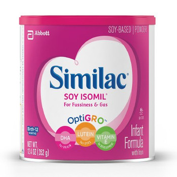 Similac® Soy Isomil® Infant Formula, Galactosemia & Lactose Intolerance, Unflavored Powder, 12.4 oz.