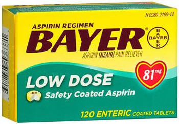 Bayer® Aspirin Low Dose Tablets, 81 mg, 120/Box