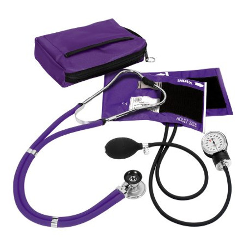 Prestige Medical Aneroid /Dual Head Sprague Stethoscope Set, Purple, Adult, 9.84 to 15.75"