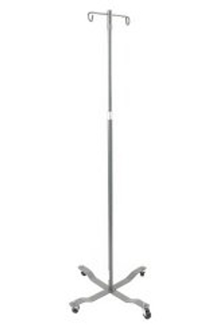 Economy 2-Hook 4-Leg IV Pole, Chrome Plated Steel