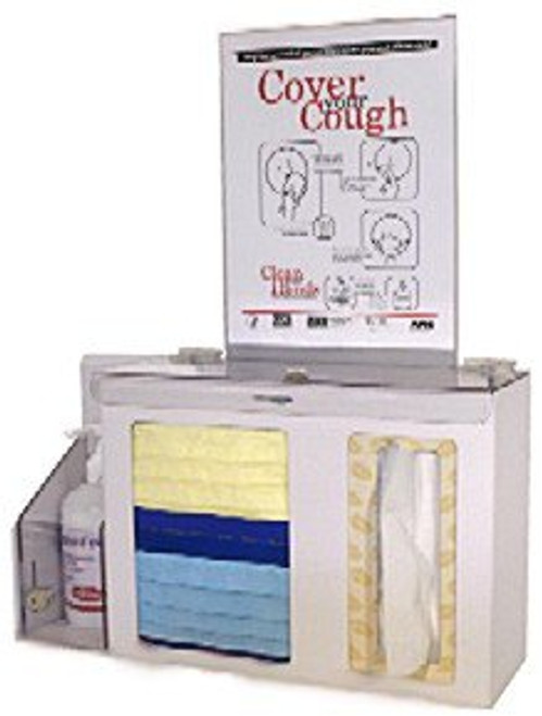 Bowman® Wall Mount Respiratory Hygiene Station, Quartz, 17-1/2 x 10 X 5"