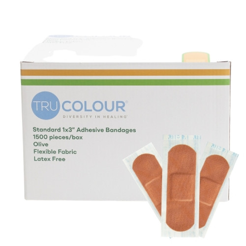 Tru-Colour® Fabric Adhesive Strip, Olive, 1 x 3"