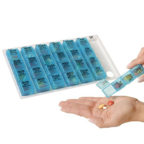 One-Day-At-A-Time® Pill Organizer, 4x per Day 7-Day Pill Reminder with Braille, 6/Case