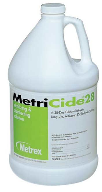 MetriCide 28 Day Glutaraldehyde Sterilizing & Disinfecting Solution, 2.5%, 1 gal., 4/Case