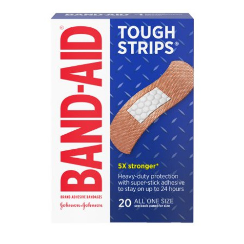 Band-Aid® Tough Strips™,  Fabric, Tan, 1 x 3-1/4"
