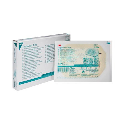 3M™ Tegaderm™ Transparent Film Dressing with Label, 4 x 4-3/4", Sterile