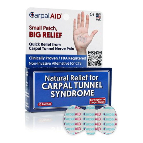 Carpal AID® Hand-Based Carpal Tunnel Patch, Clear, Large, 1-1/4 X 2-1/4