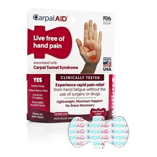 Carpal AID® Hand-Based Carpal Tunnel Patch, Clear, Small, 1-9/8 X 2-9/8"