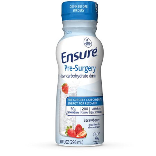 Ensure® Pre-Surgery Clear Carbohydrate Oral Supplement, Strawberry Flavor, 10 oz.,12/Case