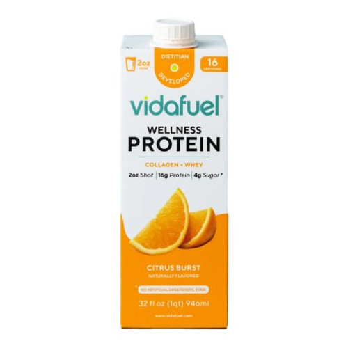 Vida Fuel® Wellness Protein, Collagen + Whey Oral Supplement, Citrus Burst Flavor, 32 oz.