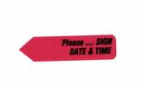 49220 - Label/Arrows--Please Sign,Date,Time - Package (150)