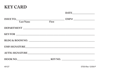 Key Assignment Card 49127 - Key Card - Package (100) - Silver Cross Store