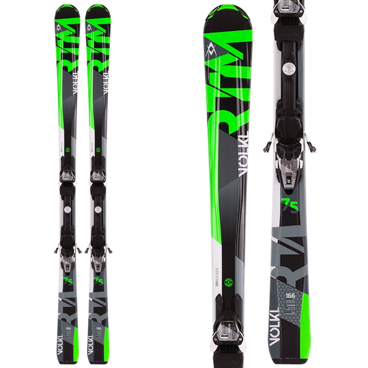 Volkl RTM 75 Skis w/ Marker 4Motion 10.00 Ski Bindings 2017