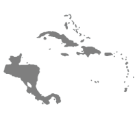silhouette of central america & antilles