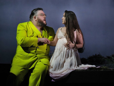 Opera performance utilizing custom fake pregnancy belly props