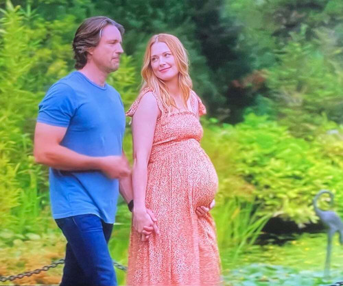 Alexandra Breckenridge in Virgin River Season 4 wearing custom belly