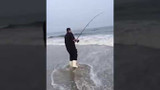 Long Island Surfcasting for Bluefish with poppers  