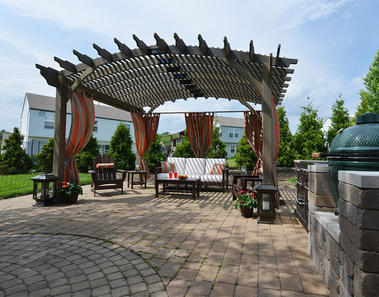 Riviera Wood Pergola Kauffman Lawn Furniture