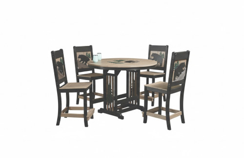 48" Round Artscape Bear Counter Table Set