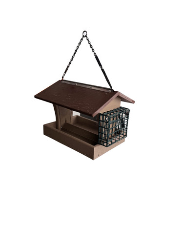 Rectangular Birdfeeder with Suet Feeder