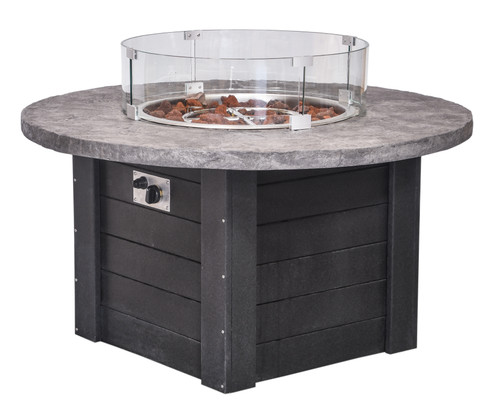 Round Fire Table with Concrete Top 