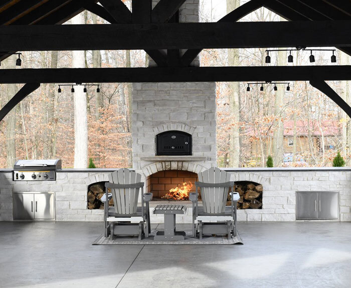 Outdoor Stone Fireplace