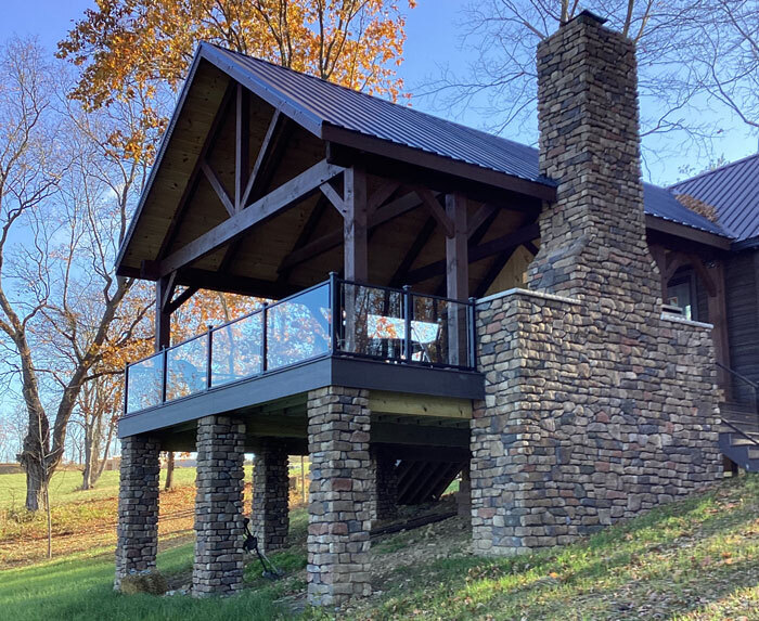 Outdoor Stone Fireplace