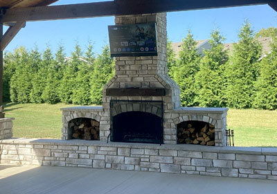 Outdoor Stone Fireplace