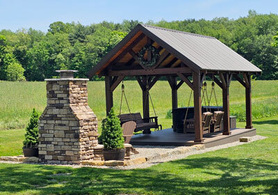 Outdoor Stone Fireplace
