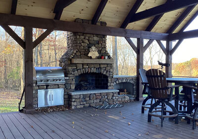 Outdoor Stone Fireplace