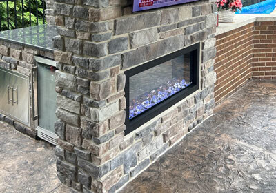 Outdoor Stone Fireplace