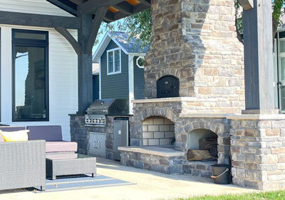 Outdoor Stone Fireplace