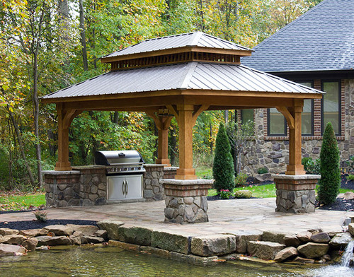 Cascade Wood Pavilion Kauffman Lawn Furniture