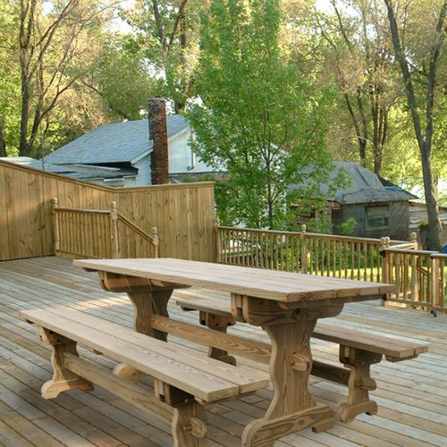 Trestle Table with Benches Kauffman Lawn Furniture in Berlin, Ohio