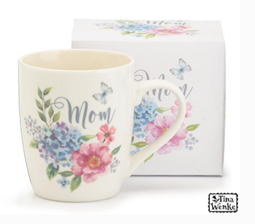 MOM MUG WITH FLOWER BLOOMS 18oz. MOM MUG WITH FLOWER BLOOMS 18oz.