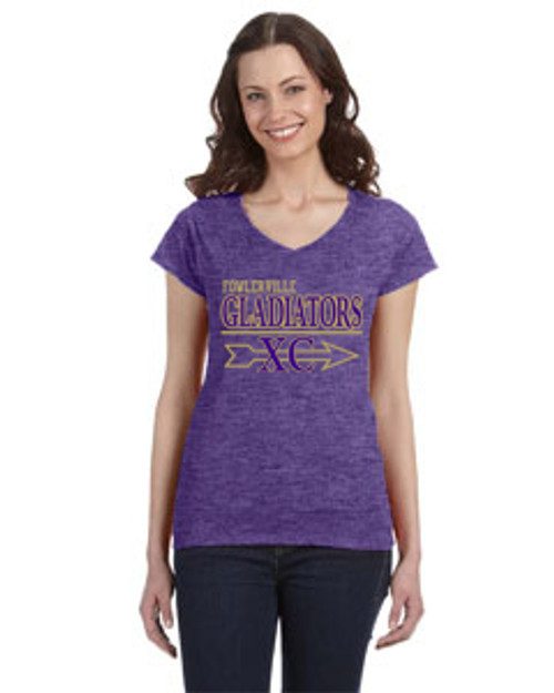 CROSS COUNTRY LADIES V-NECK TEE - ARROW