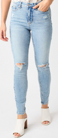 Judy Blue Mid-rise Tummy Control Destroy Skinny Jean