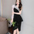 Classic Women Black Dresses Irregular One Shoulder Cut Casual Sexy Dress