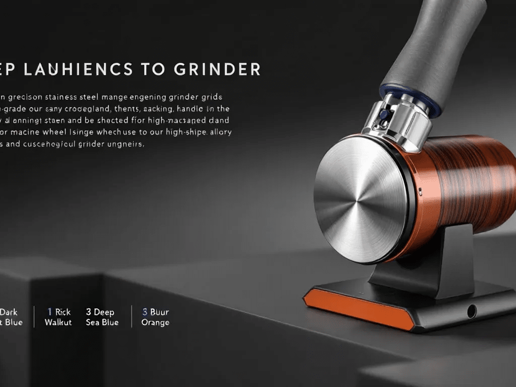 A designer working on custom grinder design options with various materials and colors.