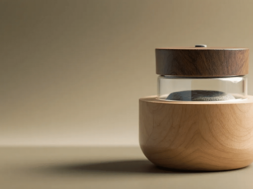A detailed view of the materials used in a hemp grinder.