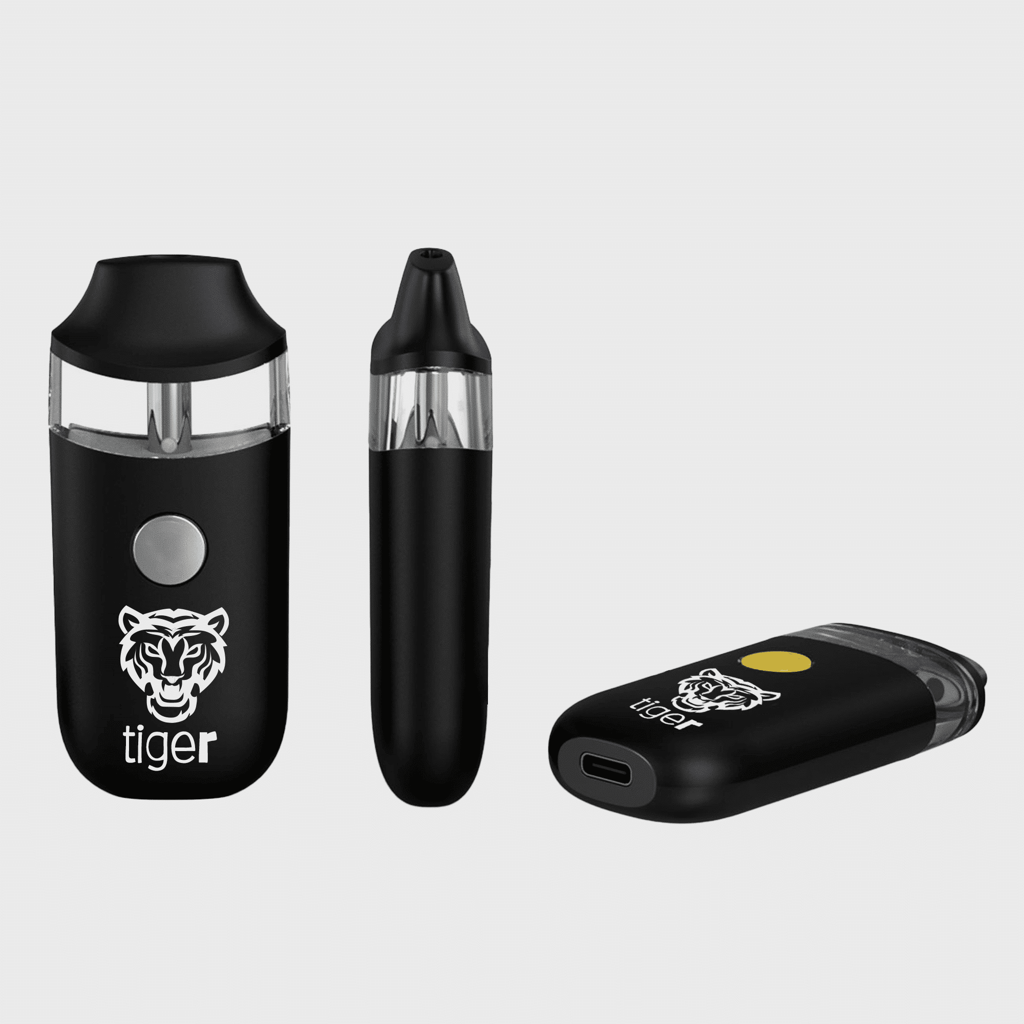 Close-up of the NanoFlow Vape Pen showing its quality materials and child-resistant mouthpiece.