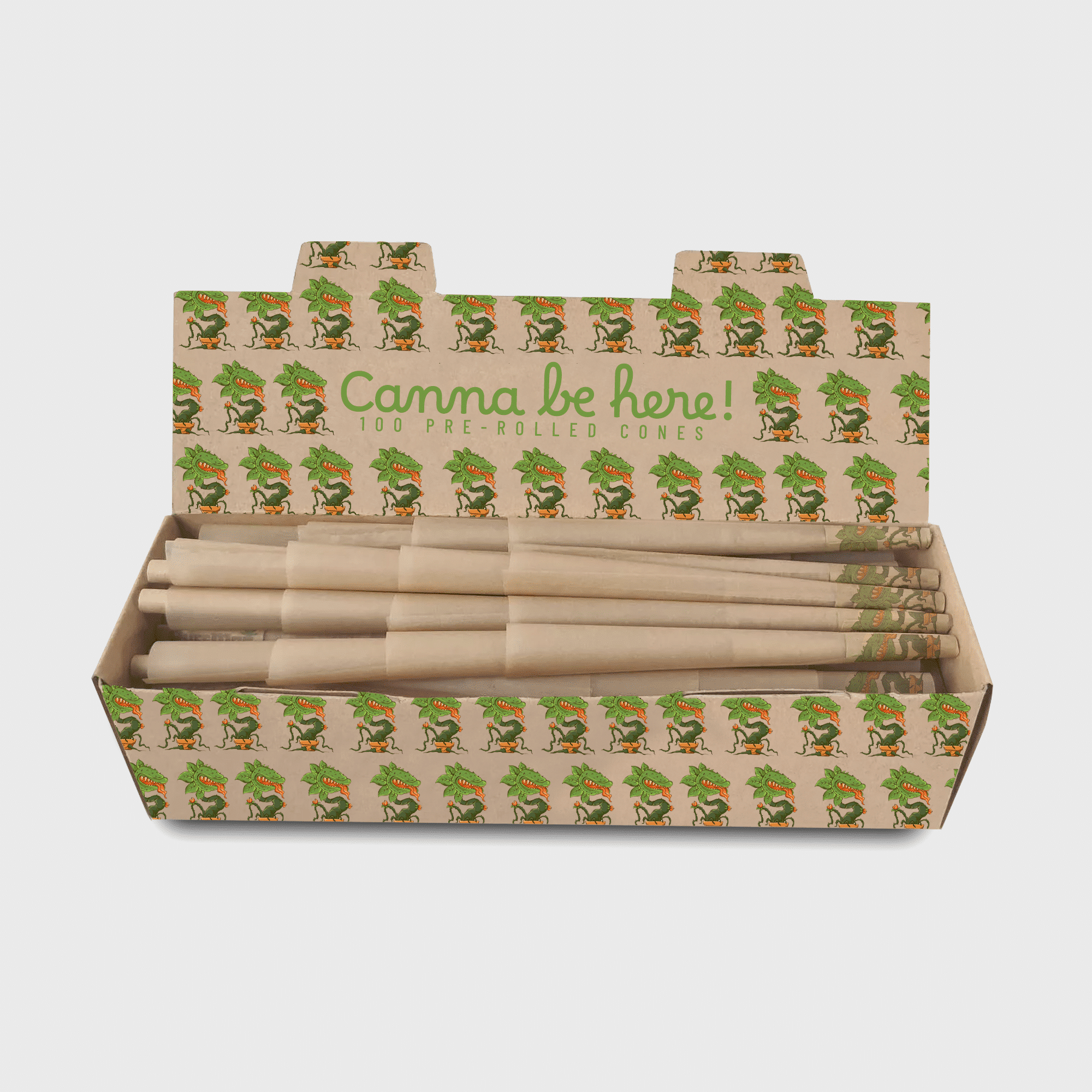 Various custom designed paper cone boxes showcasing branding.