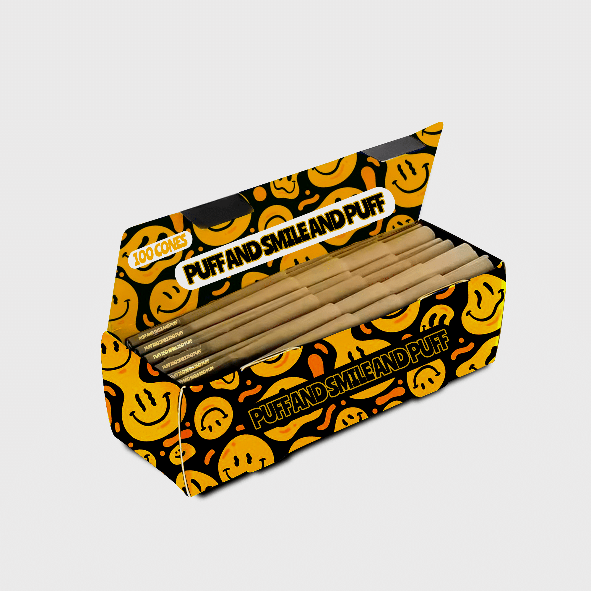 Custom Paper Cones Box with branding, King Size cones.