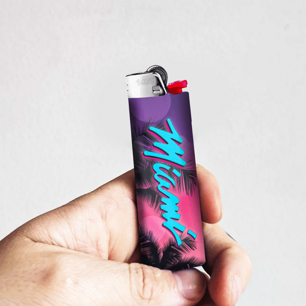 Custom Official BIC Lighters with full-color printed sleeves.