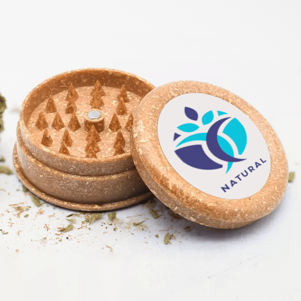 The biodegradable grinder showing its powerful grinding teeth.
