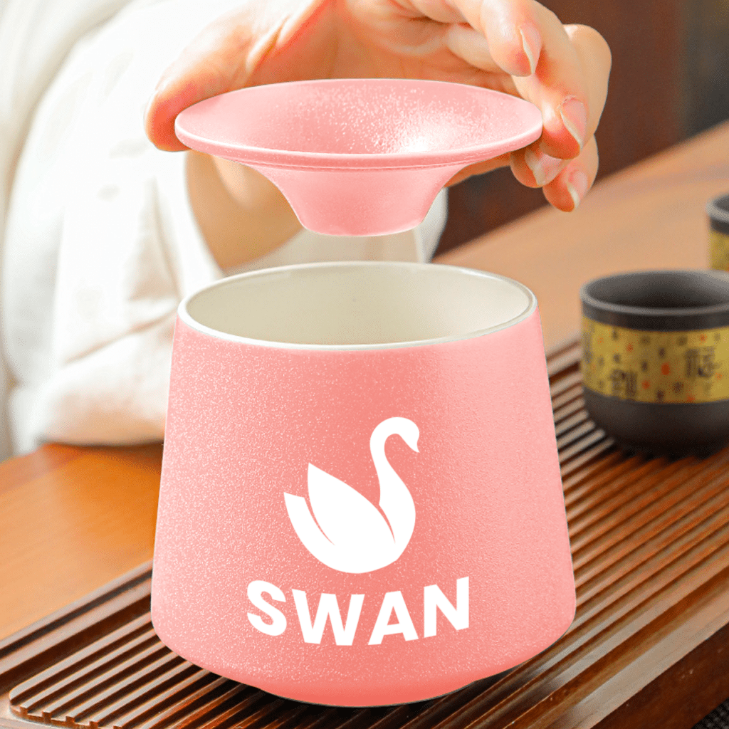 A custom ceramic ashtray with a matching lid.
