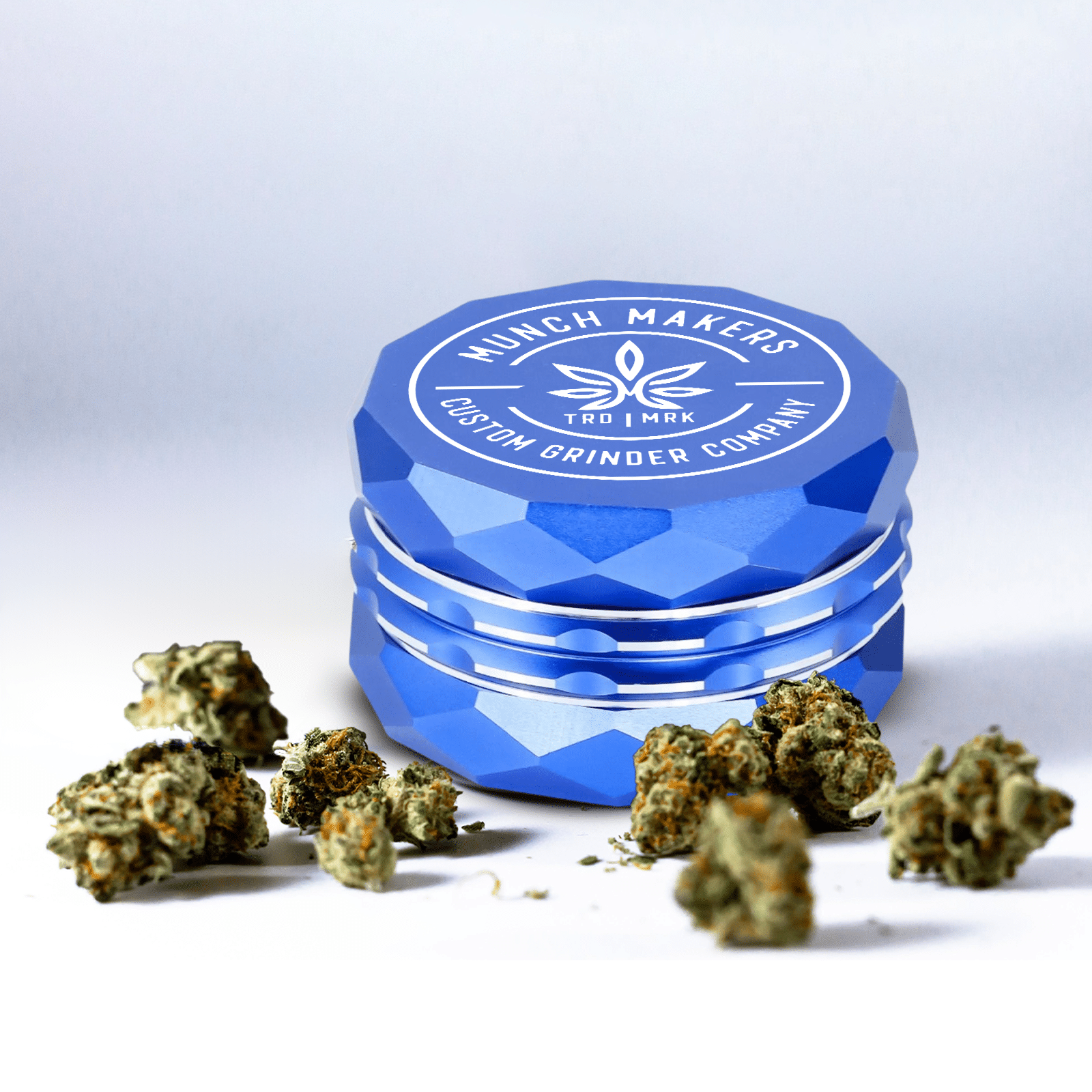 A sleek, premium diamond-edge aluminum 2-piece grinder.