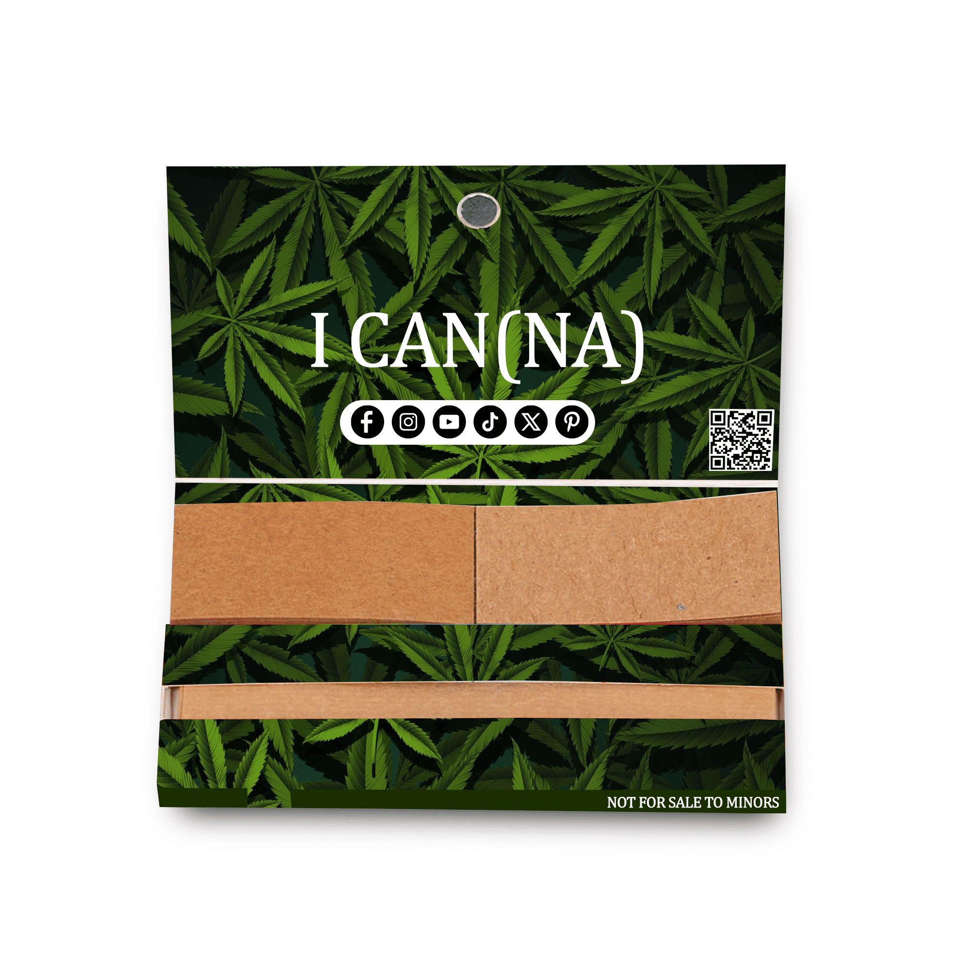 A display of custom rolling paper booklets with magnetic lids, highlighting business perks.