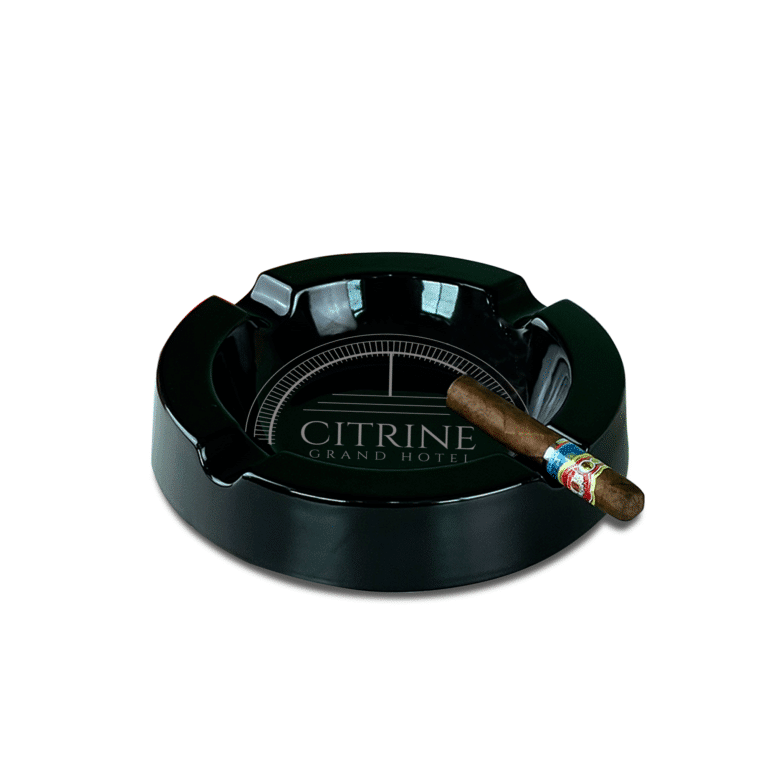 A stylish custom cigar ashtray with 4 slots.